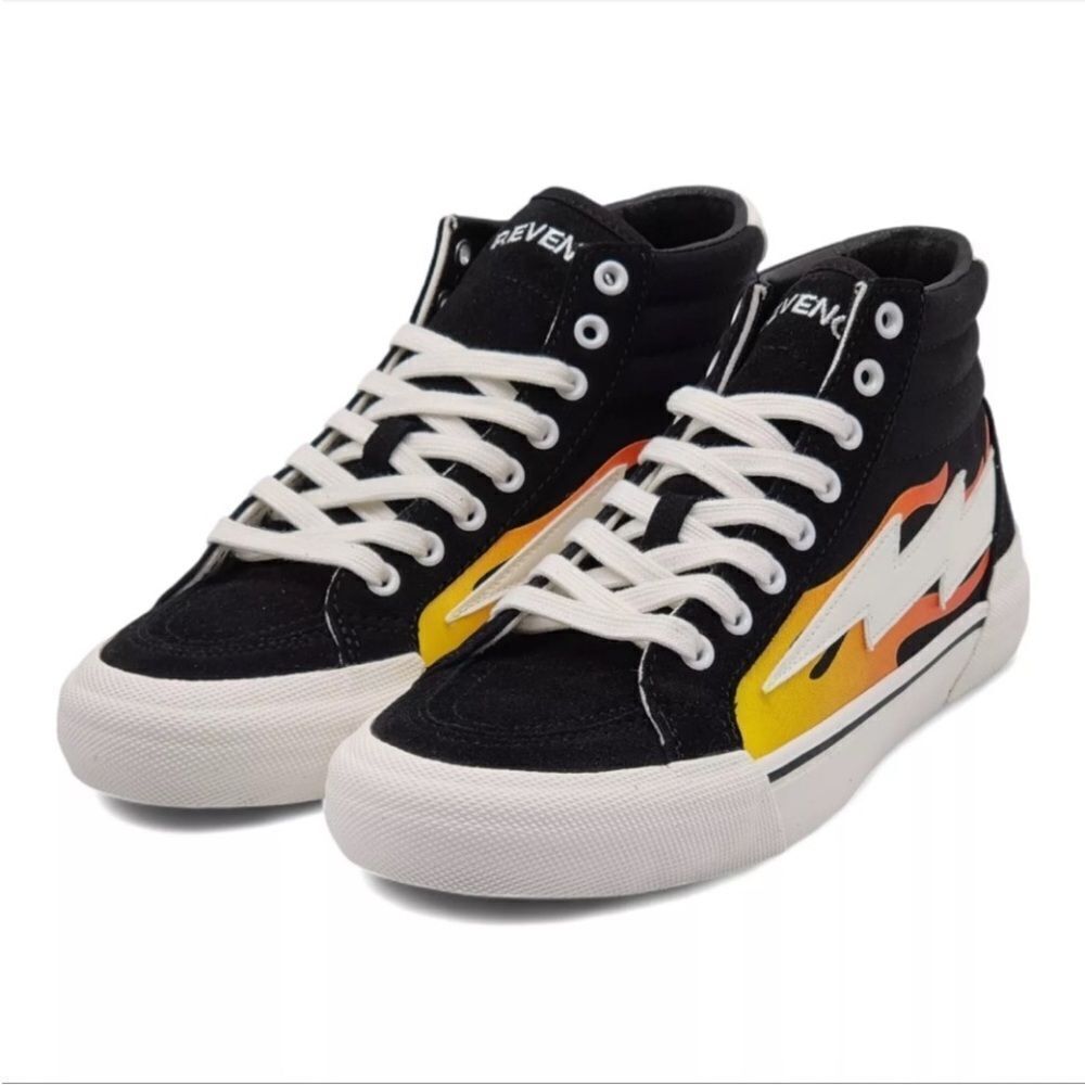 Revenge x Storm High Top Black Flame Sneakers
